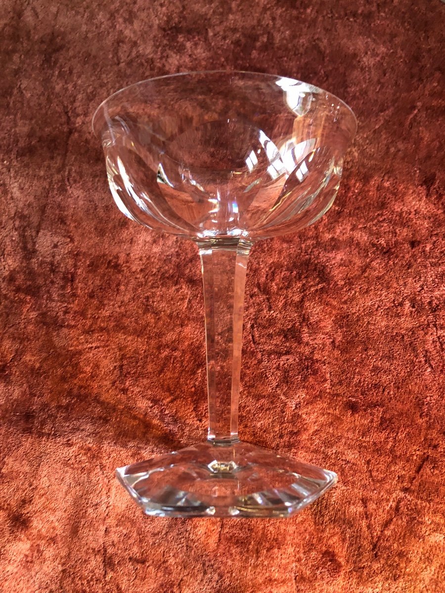 Champagne Glasses (x6). Baccarat. Malmaison Model. 1920-photo-1