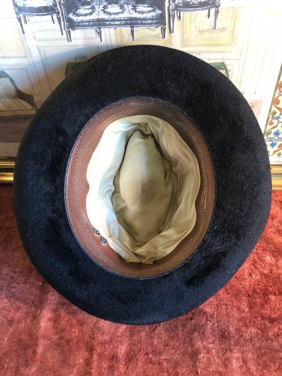 Chapeau En Taupe, Style Borsalino. Taille 55/56-photo-4