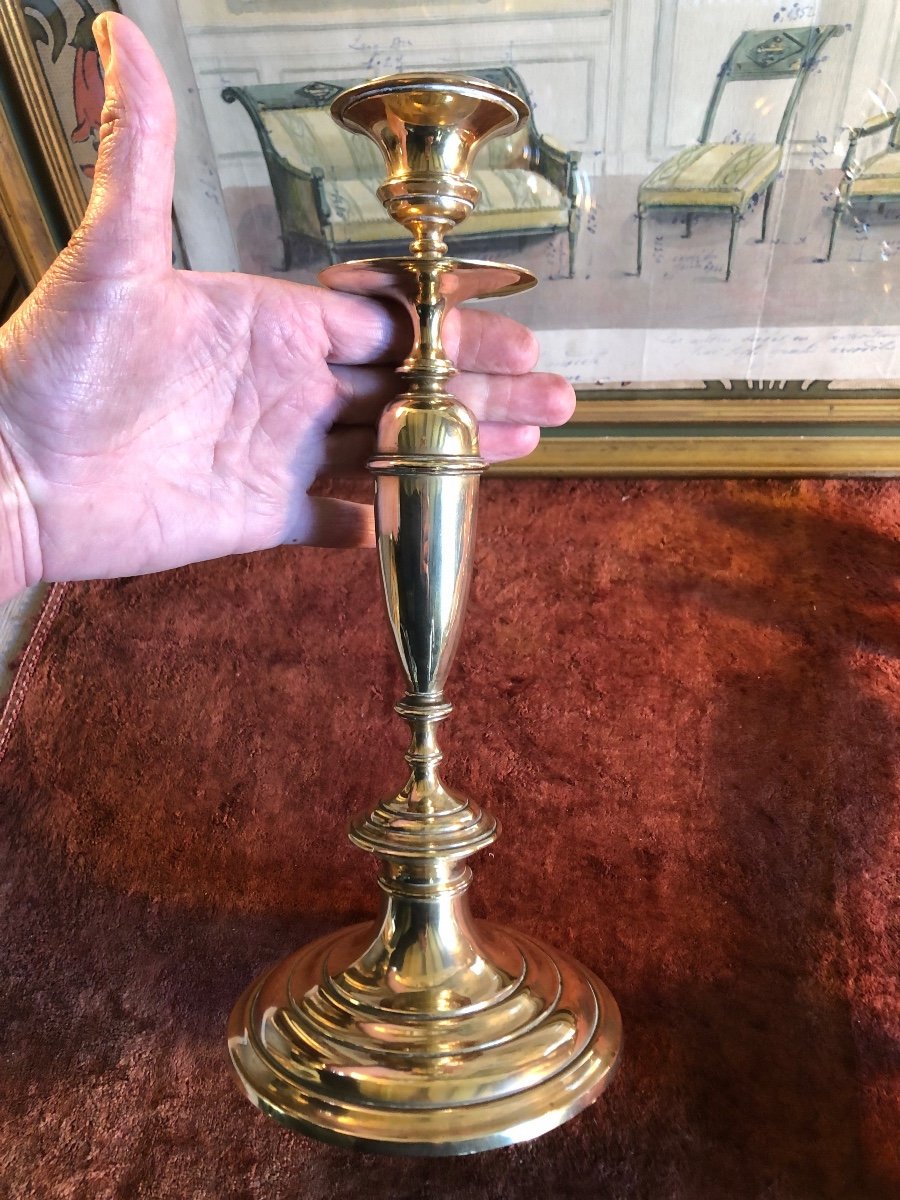 Pair Of Candlesticks In Gilt Bronze. 19th Century-photo-5