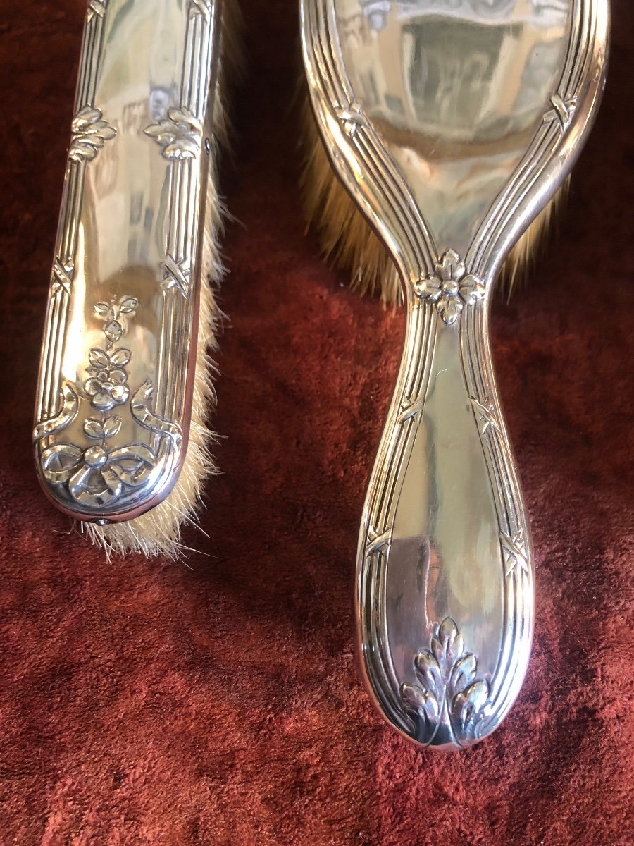 Brosse à Cheveux, Brosse à Chaussures En Argent. Louis XVI. -photo-4