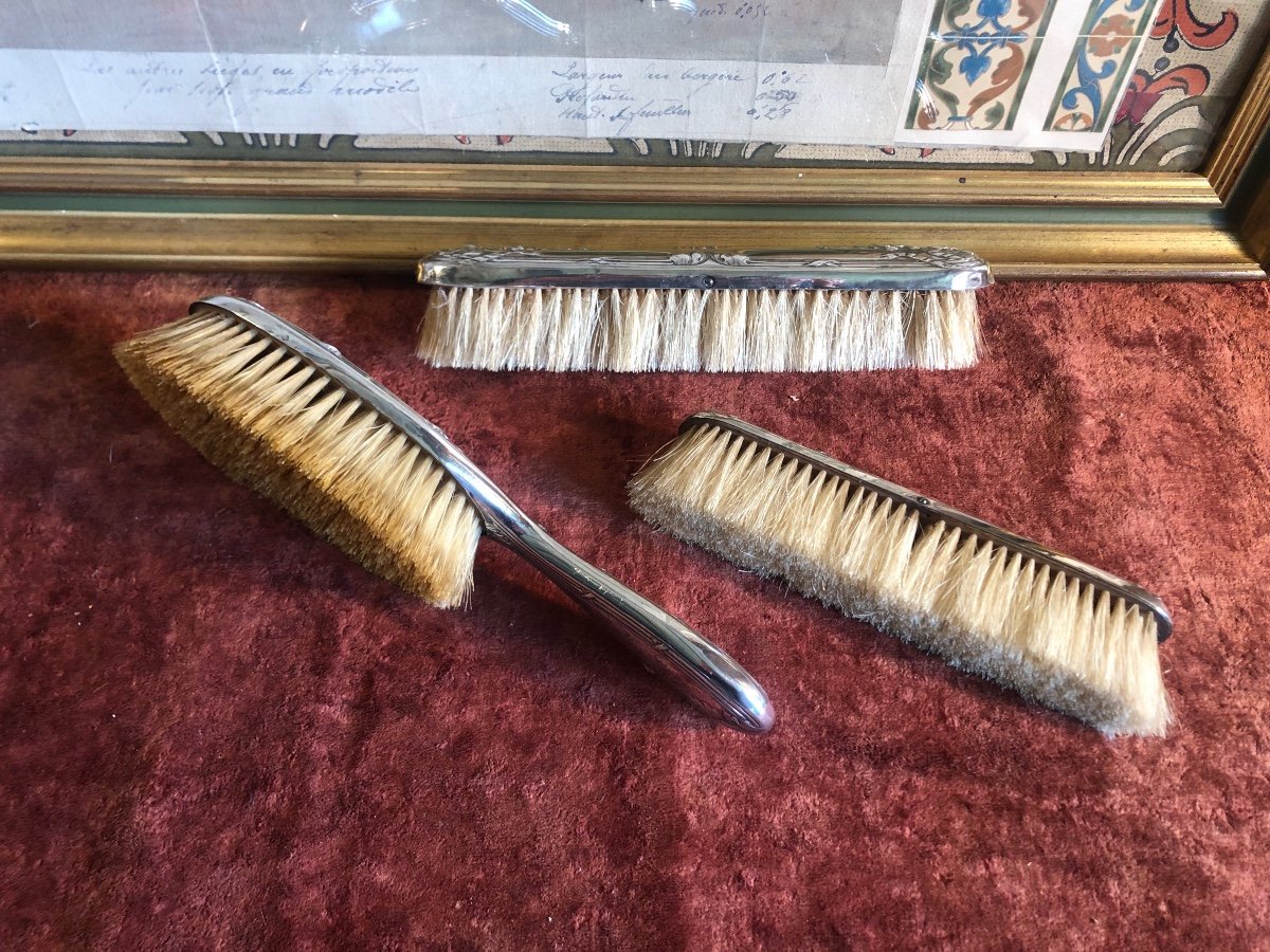 Brosse à Cheveux, Brosse à Chaussures En Argent. Louis XVI. -photo-2