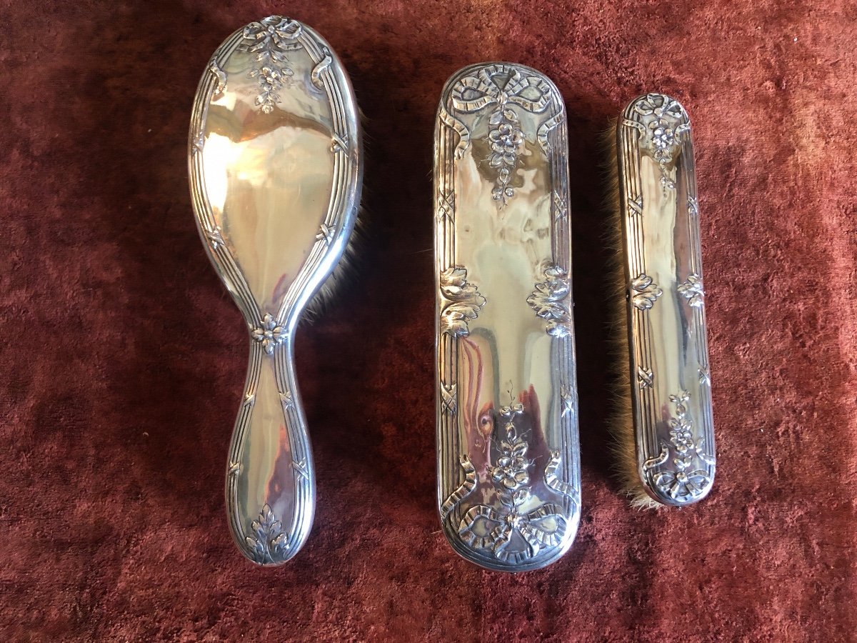 Brosse à Cheveux, Brosse à Chaussures En Argent. Louis XVI. -photo-7