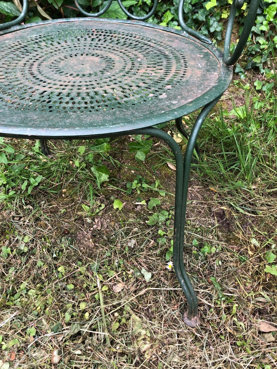 19th Century Iron Armchair. Openwork Seat-photo-1