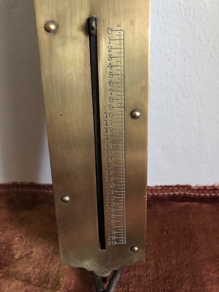 Peson, English Brass Luggage Scale, From 1939. Large Model. -photo-4