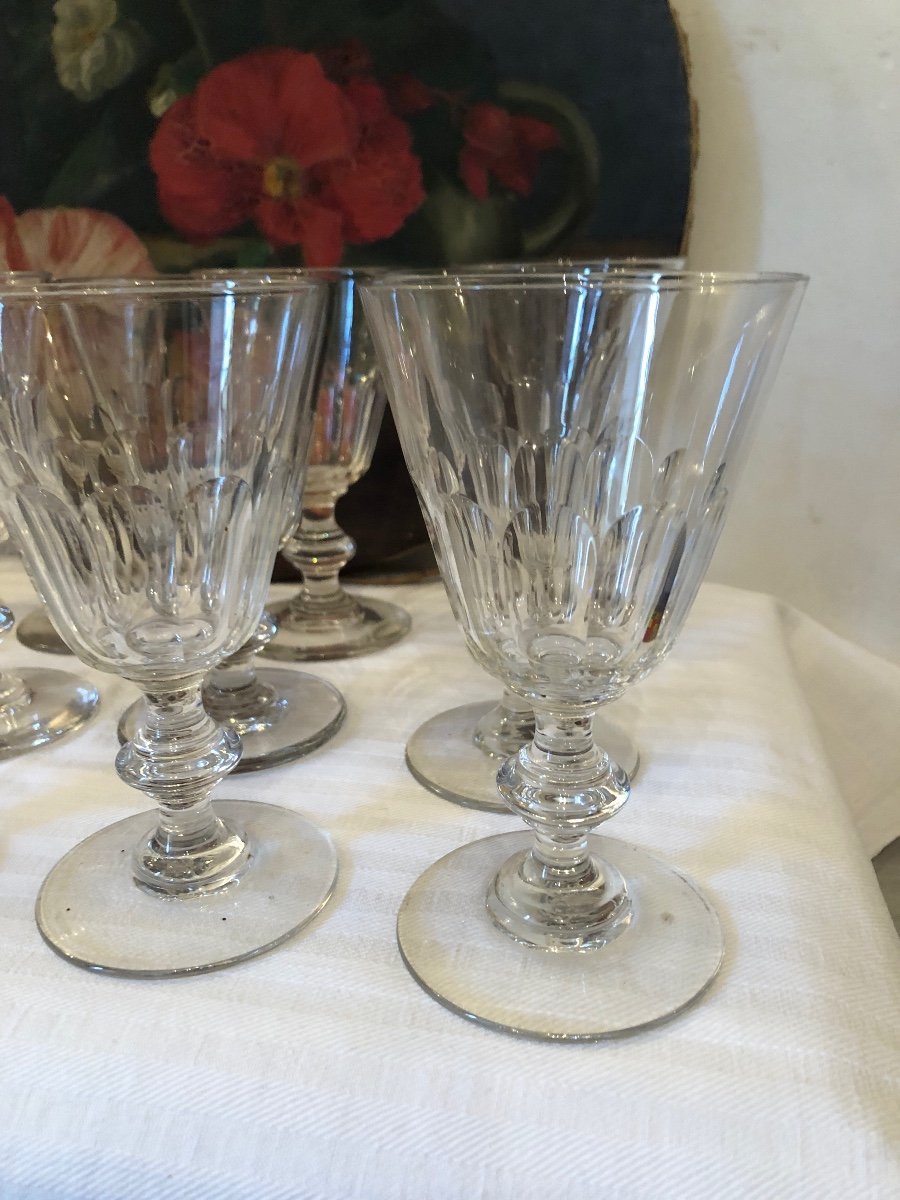 Verres En Cristal, Forme Tulipe ( X12). XIXème-photo-2