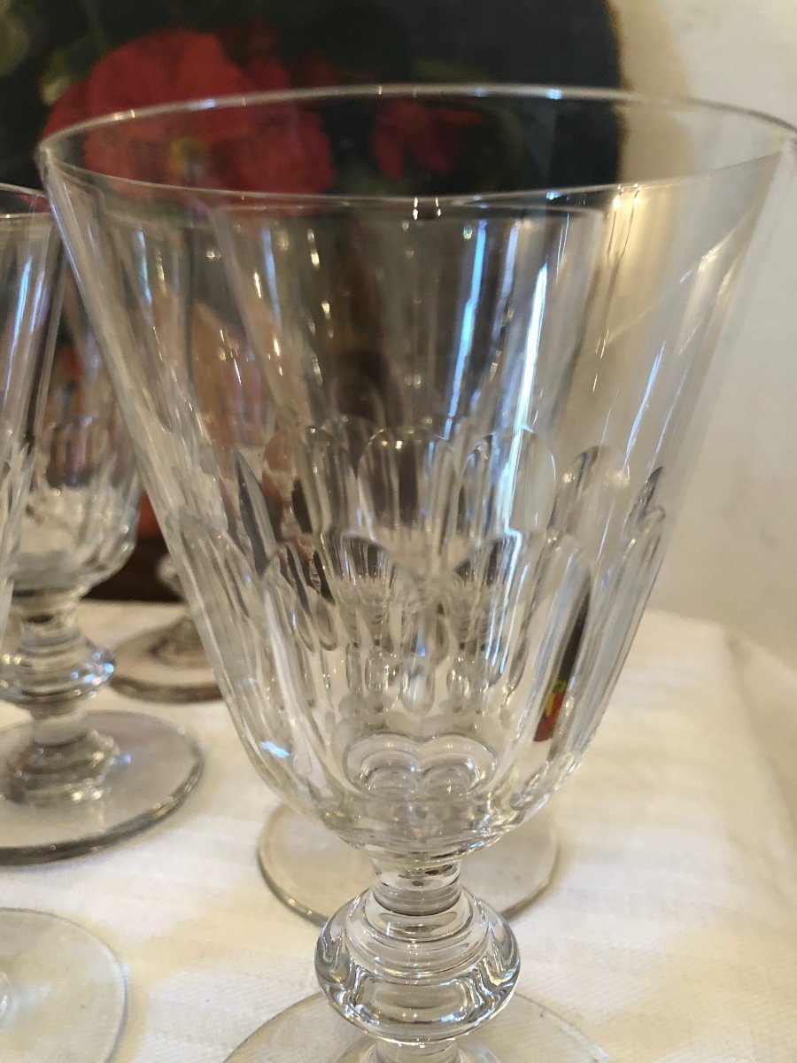 Verres En Cristal, Forme Tulipe ( X12). XIXème-photo-4