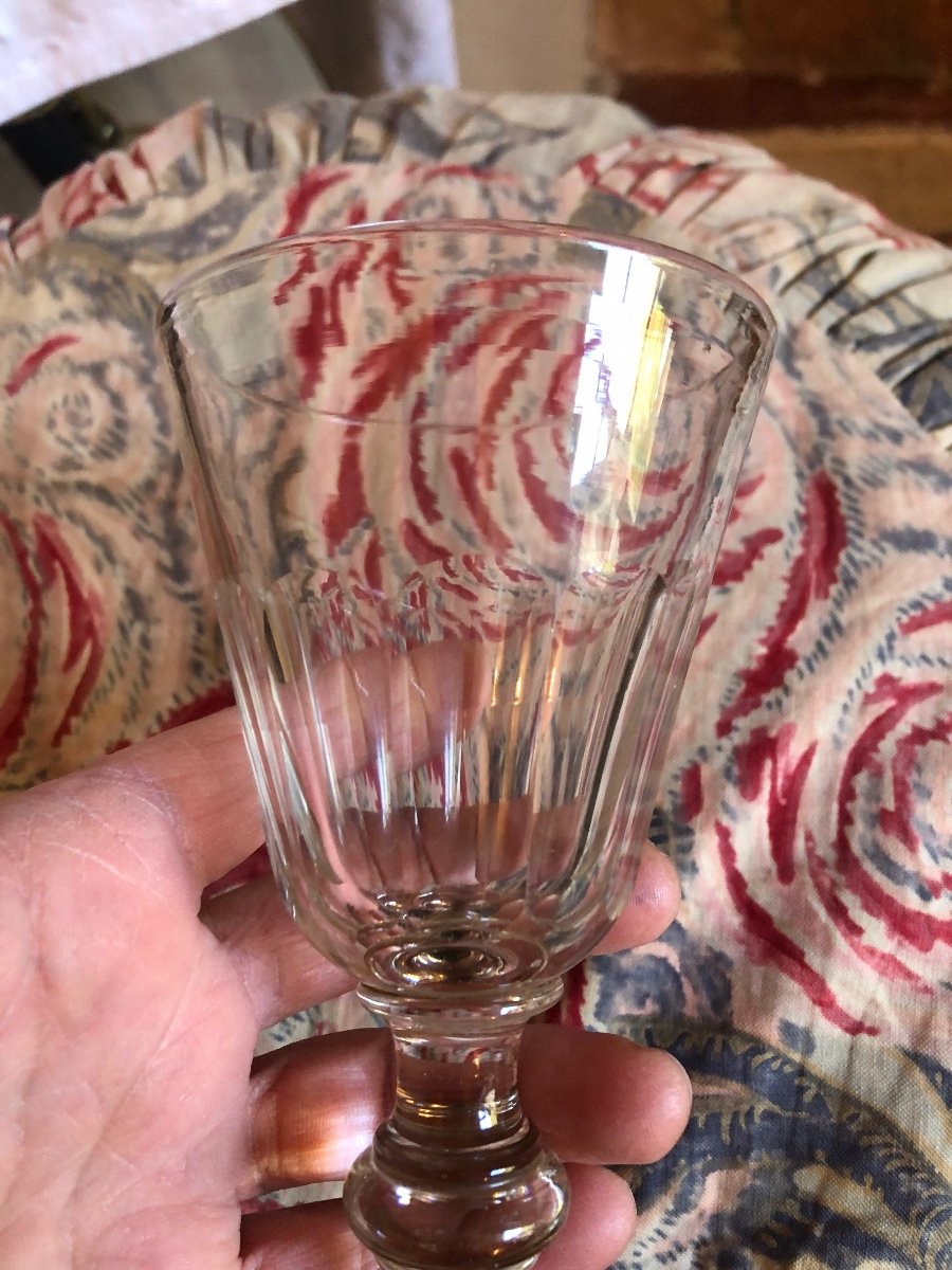 Verres En Cristal, Forme Tulipe ( X12). XIXème-photo-3