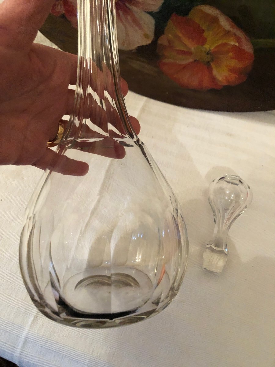 Glass Wine Carafe, Elongated Shape. 21st Century -photo-5