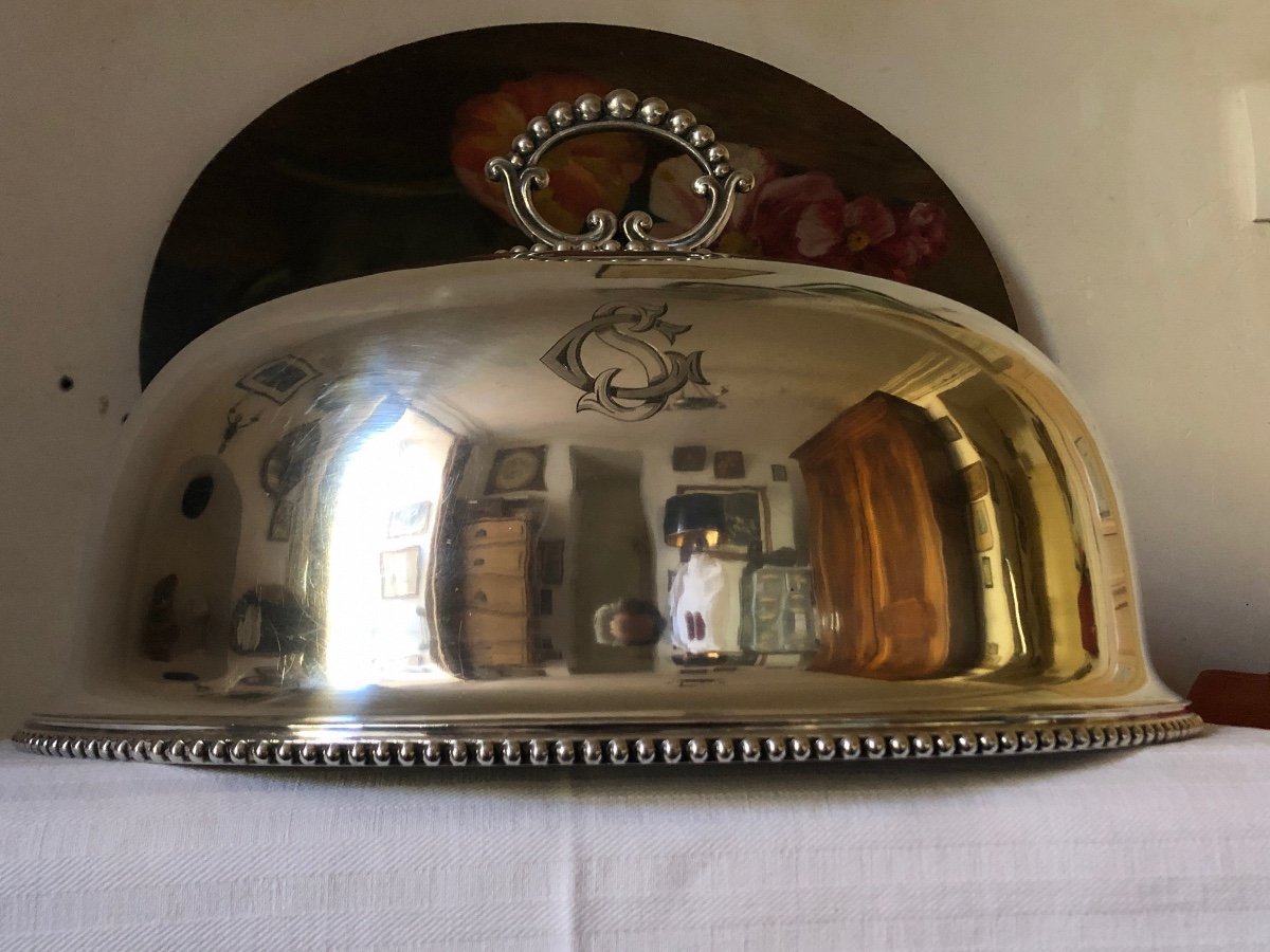 Grande Cloche De Service De Château, En Métal Argenté. Début XXème -photo-6