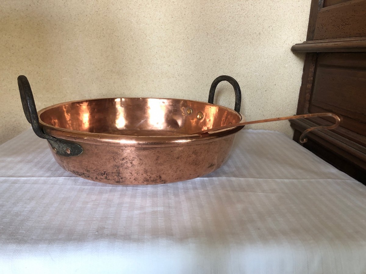 Copper Jam Basin And Skimmer. 19th Century-photo-3