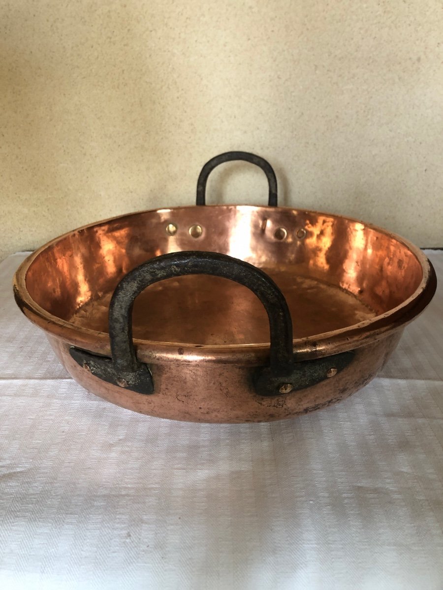 Copper Jam Basin And Skimmer. 19th Century-photo-2