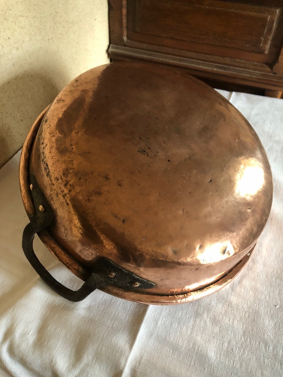 Copper Jam Basin And Skimmer. 19th Century-photo-6