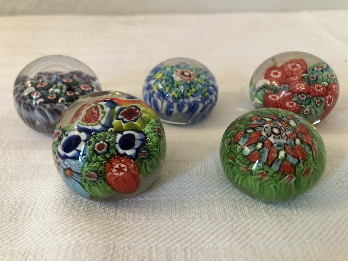 Boules De Sulfure / presse papiers (x5) miniatures sulfure.  XXeme-photo-2
