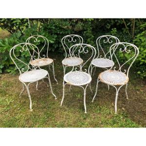 Iron Garden Chairs (x6). 19th Century 