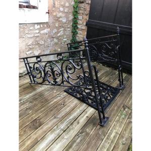 Wrought Iron Grille, Door And (cellar) Surround. Maltese Cross