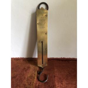 Peson, English Brass Luggage Scale, From 1939. Large Model. 