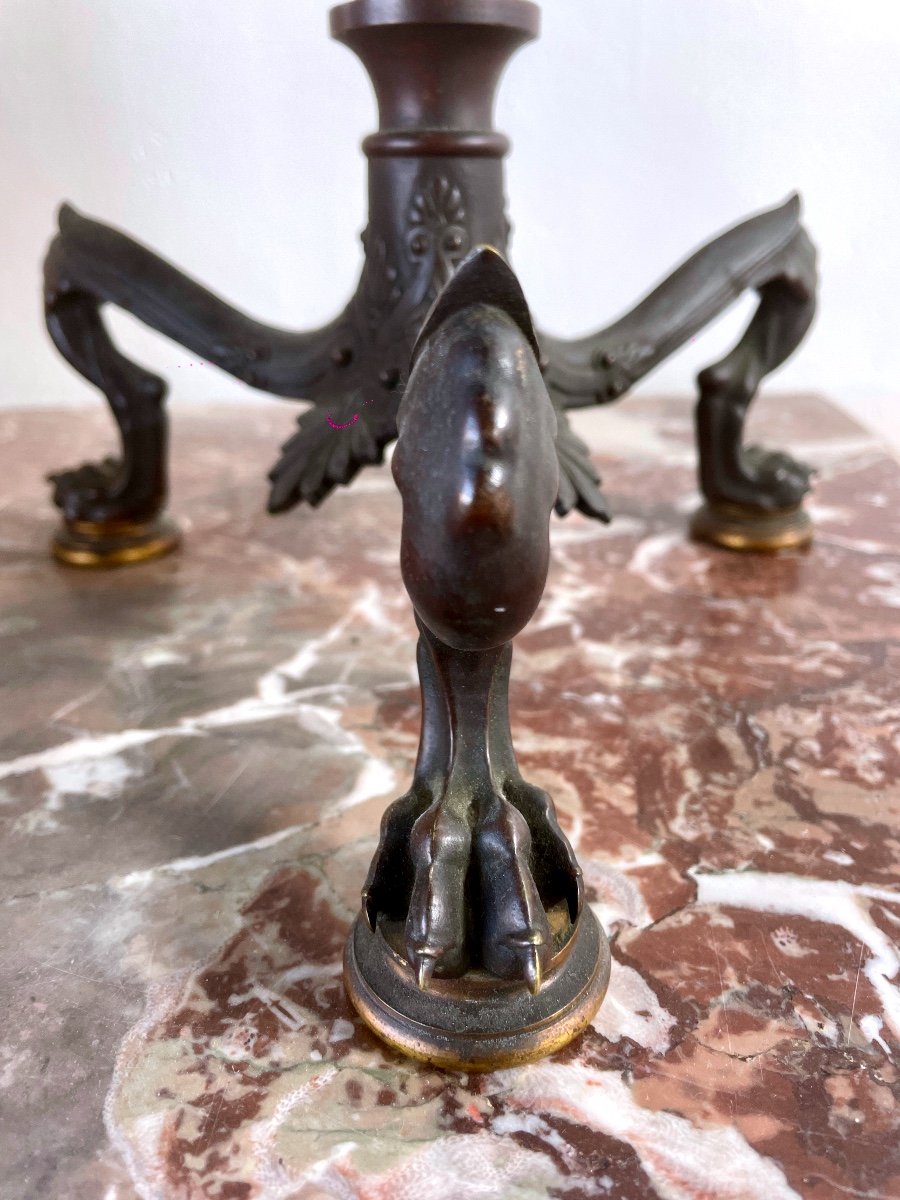 Paire De Bougeoir En Bronze, XIXème Siècle-photo-4