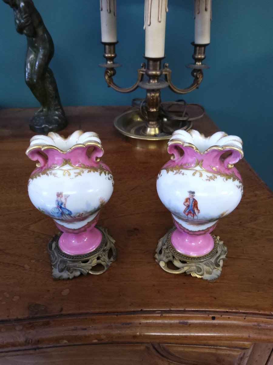 Pair Of Small Porcelain Vases -photo-4