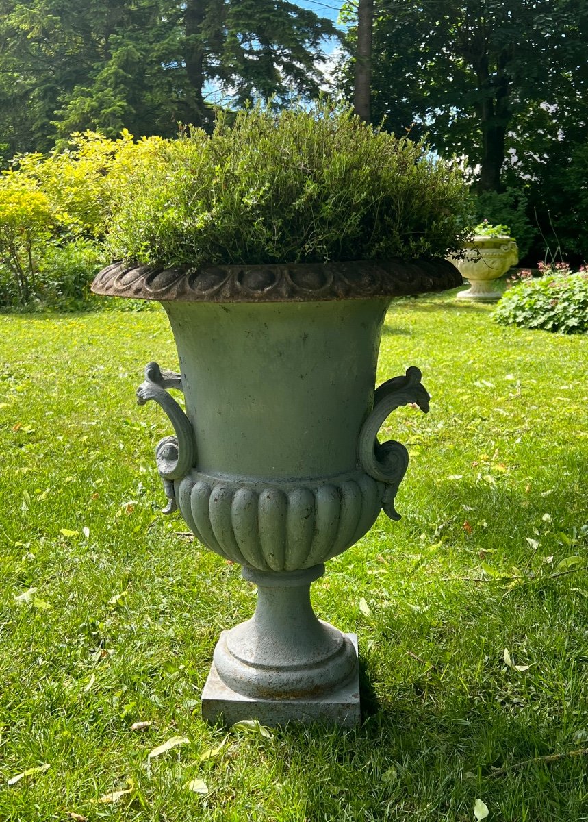 Large Cast Iron Vase, XIXth.