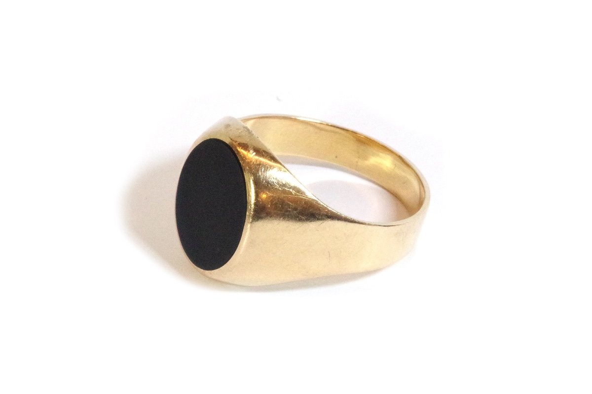 Large Signet Onyx Ring In 18k Gold, Men's Ring, Ring For Men, Onyx Ring, Signet, Man Jewelry-photo-4