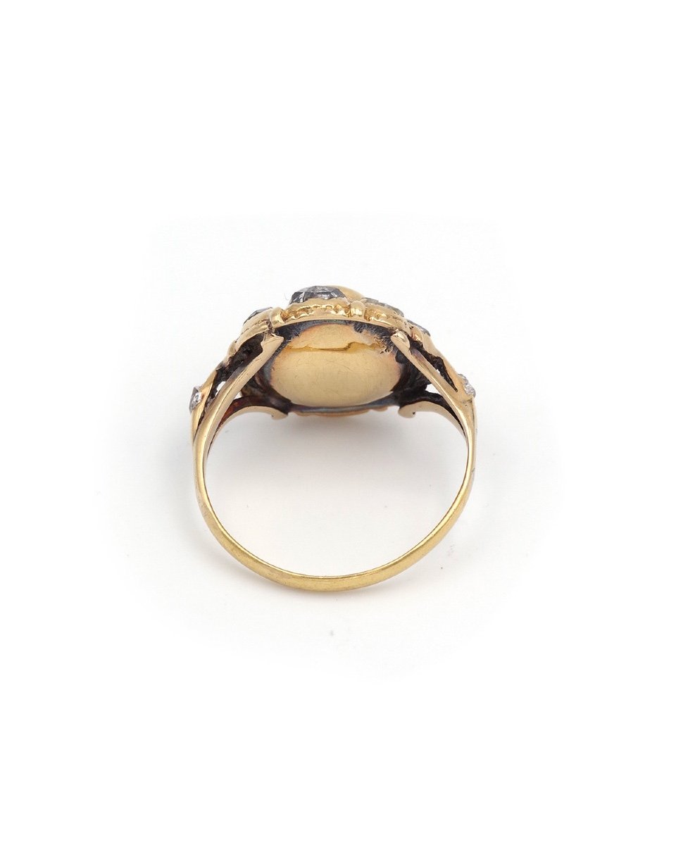 Georgian Iberian Cluster Ring In 18 Karat Gold, Spanish Ring, 18th Century Jewelry-photo-2