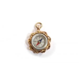 Victorian Antique Compass Pendant In 9k Gold, English Pendant, Birmingham, Antique Jewelry