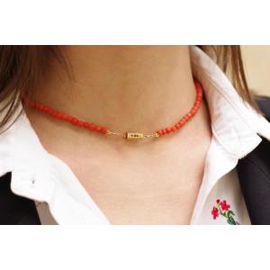 Collier Corail Fermoir Baril En Or Rose 18k, Collier De Perles, Bijou d'été, Bijou Ancien Paris