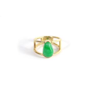 Vintage Jade Ring In 18k Gold, Pre-owned Jade Ring, Cabochon Cut Ring, Antique Jewelry