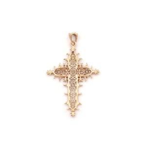 Estaing Bridge Cross Pendant By Becker In 18k Gold, Religious Pendant, Gold Cross Pendant