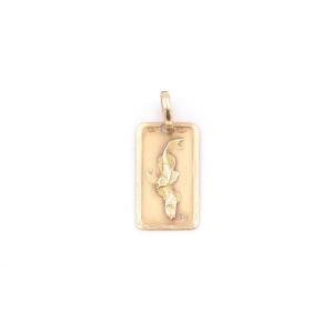 French Astrological Pisces Pendant In 18k Gold, Zodiacal Pendant, Gold Pendant, Astro Pisces