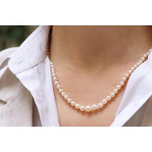 Collier De Perles De Culture En Chute, Un Fermoir En Or 18k, Bijou Vintage, Perle En Chute