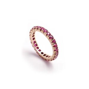 Eternity ruby Wedding Ring In 14 Karat Gold, Natural Ruby, Vintage Ring