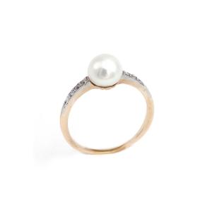 Certified Natural Pearl Ring In 18 Karat Gold And Platinum, Art Deco Ring, Natural Pearl