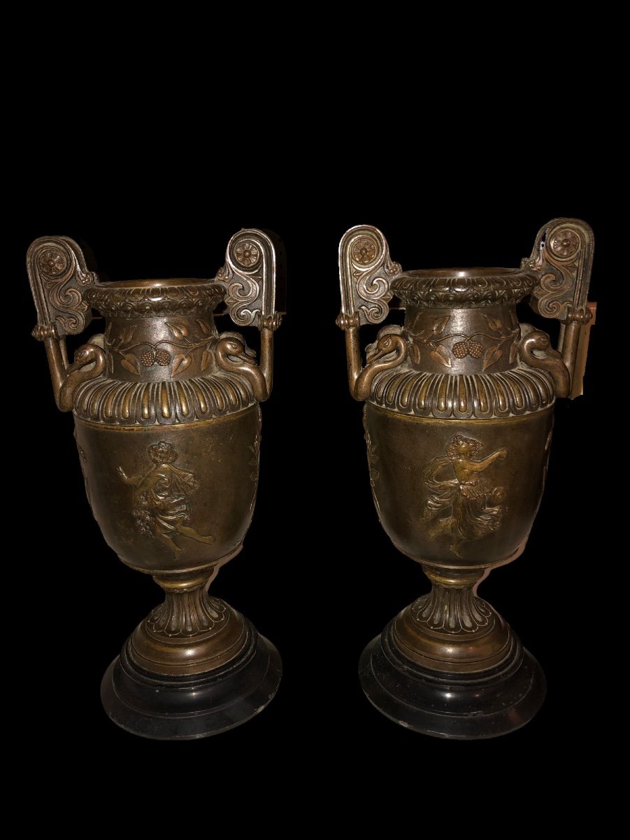 Paire De Cassolettes En Bronze Napoleon III