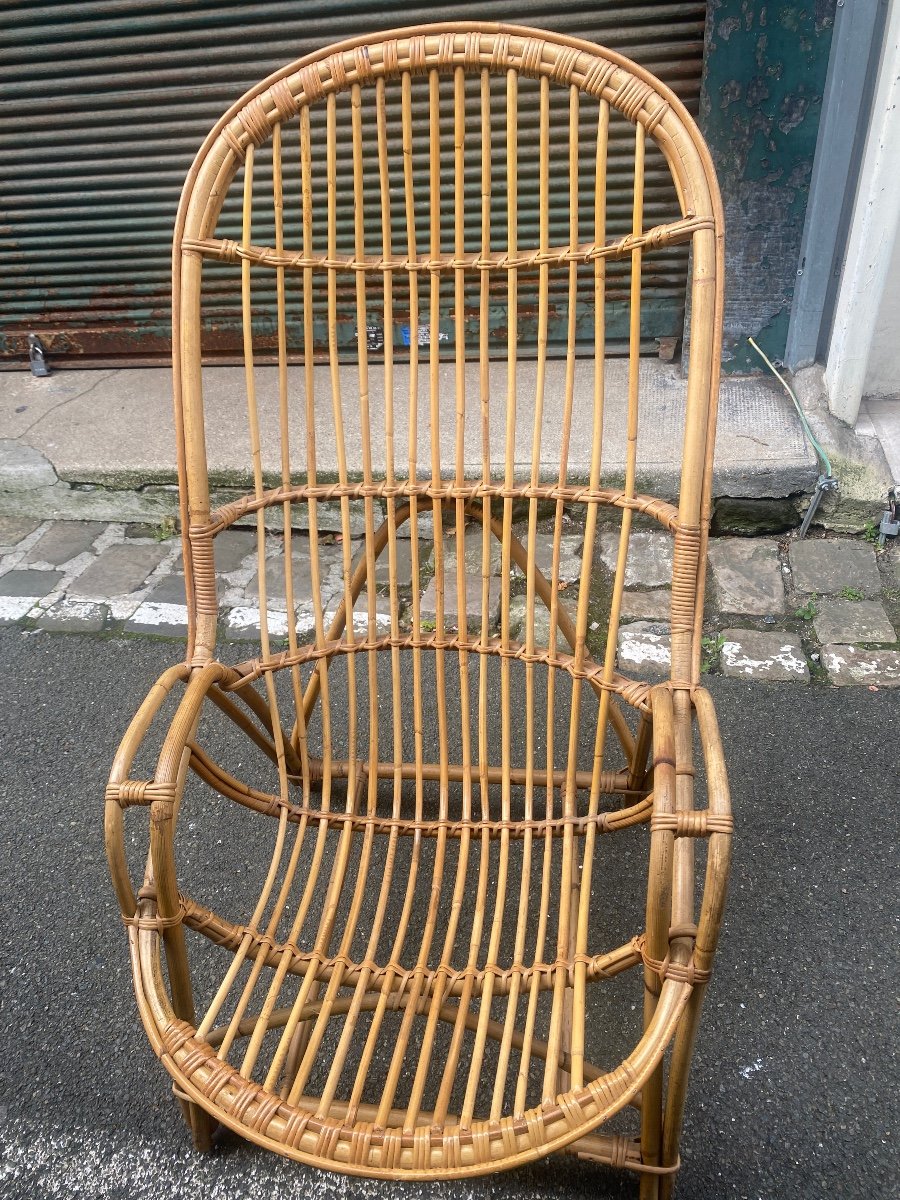 Paire De Fauteuils En Osier 1970-photo-3