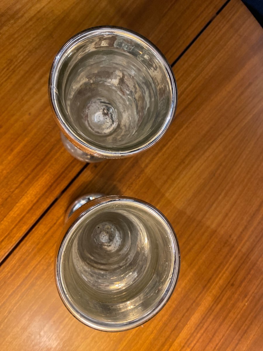 Pair Of 19th Century Eglomisé Glass Glasses -photo-4