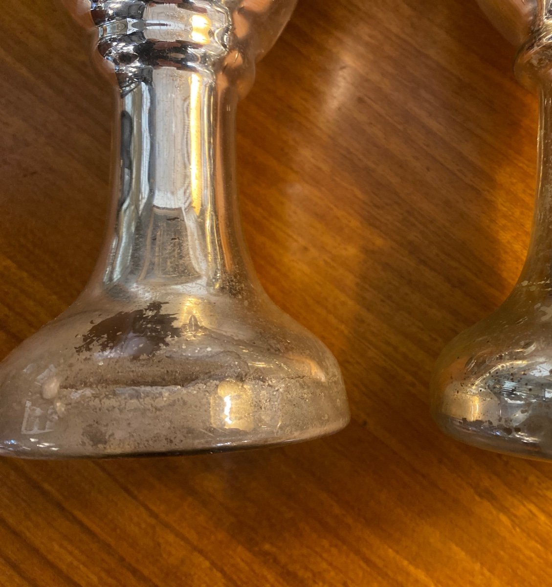 Paire De Verres En Verre Eglomisé XIX Eme -photo-2