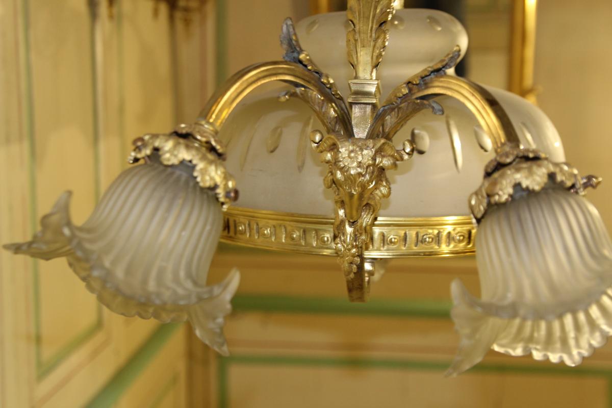 Louis XVI Style Bronze Chandelier-photo-4