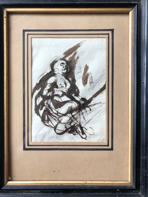 Entourage George Romney, Dessin à l'Encre, école Fin 18ème