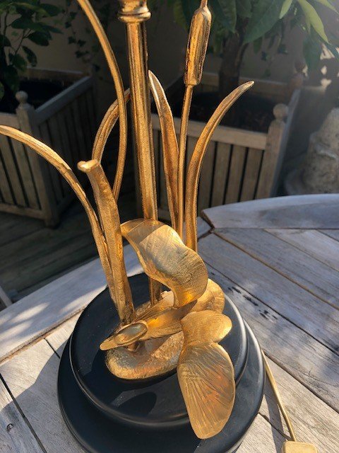 Lampe Au Canard Bronze Doré 1970-photo-2