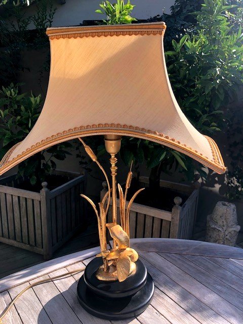 Lampe Au Canard Bronze Doré 1970-photo-3