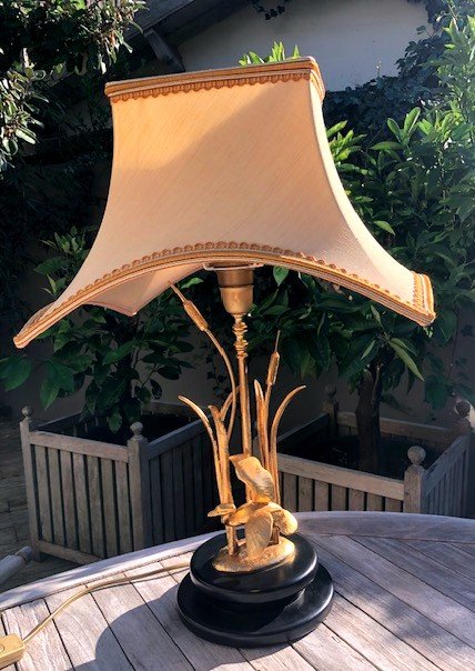 Lampe Au Canard Bronze Doré 1970