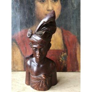 Exotic Wood Bust Bali 1940/50