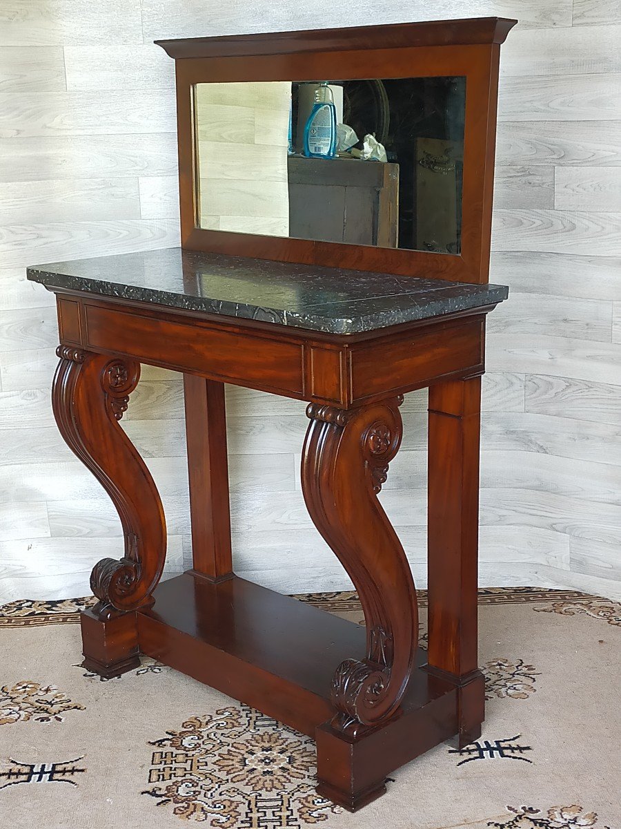 Small Console In Flamed Mahogany-photo-3