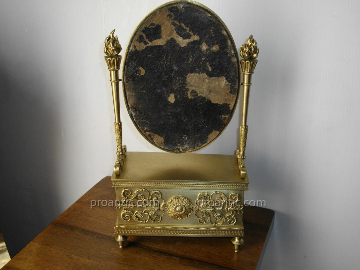 Psych&eacute; De Table Bronze Dor&eacute; Miroir -photo-3