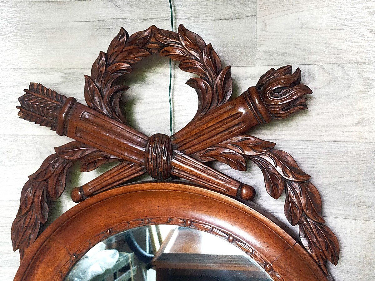 Louis XVI Style Walnut Mirror-photo-4