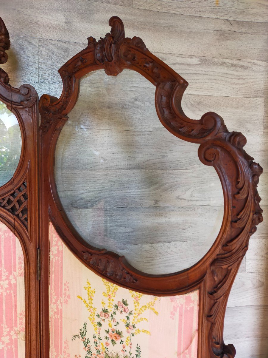 Louis XV Style Screen In Walnut-photo-1