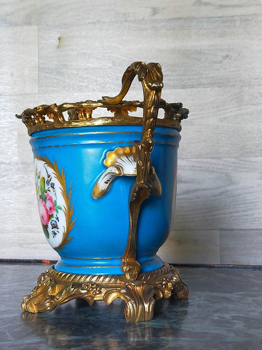 Coupe En Porcelaine Et Bronze Doré Sèvres-photo-4