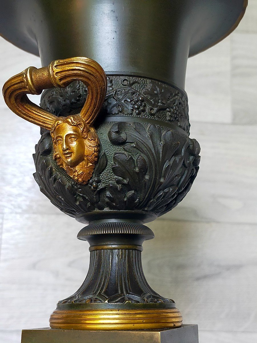 Paire De Cassolettes Vases Medicis En Bronze  -photo-3