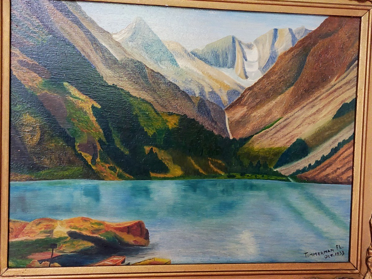 Timmerman Two Paintings Cauterets Lake Gaube And Lake Huas In The Gaube Valley-photo-4